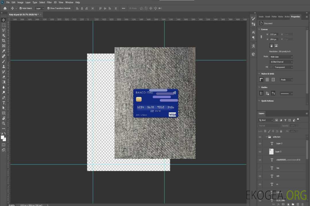 Argentine Banco Itaú carte visa photolook recto template